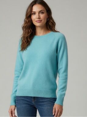 Halogen Cashmere Sweater Aqua Blue
